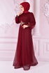 Tüll Abendkleid Bordeaux ASM2488 - Thumbnail