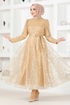 Tüll Abendkleid YGS6421 Gold - Thumbnail