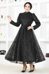 Tüll Abendkleid YGS6421 Schwarz - Thumbnail