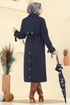 Trenchcoat 040OZT1013-MS Navy Blue - Thumbnail