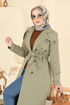 Trenchcoat 043OZT1013-MS Almond Green - Thumbnail