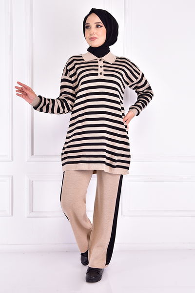 MDD - Triko İkili Takım Krem MDD3365