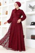 Tulle Dress DMN4499 Burgundy - Thumbnail