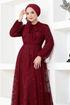 Tulle Dress DMN4499 Burgundy - Thumbnail