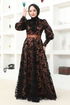 Tulle Evening dress ASM2679 Brown - Thumbnail