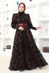 Tulle Evening dress ASM2679 Burgundy - Thumbnail