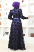 Tulle Evening dress ASM2679 Navy blue - Thumbnail