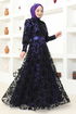 Tulle Evening dress ASM2679 Navy blue - Thumbnail