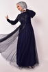 Tulle Evening dress Navy blue ASM2457 - Thumbnail