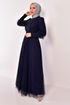 Tulle Evening dress Navy blue ASM2457 - Thumbnail