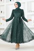 Tulle Evening dress YGS6421 Emerald - Thumbnail