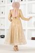 Tulle Evening dress YGS6421 Gold - Thumbnail