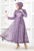 Tulle Evening dress YGS6421 Lilac - Thumbnail