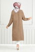 V Collared Linen Cap 1839LNA1042-M Dark Vision - Thumbnail