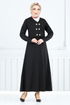 V Collared Skirted Team 152HBS932-M Black - Thumbnail