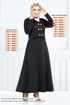 V Collared Skirted Team 152HBS932-M Black - Thumbnail