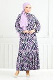 MRV O.Z.R. - Vague À Motifs Viscose Robe Numéro de pièce 825OZR1047-M Lilas