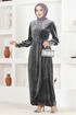 Velours Robe Anthracite LM2533 - Thumbnail