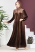 Velours Robe LM2635 Marron - Thumbnail