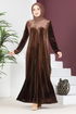 Velours Robe LM2635 Marron - Thumbnail