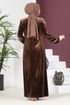 Velours Robe LM2635 Marron - Thumbnail