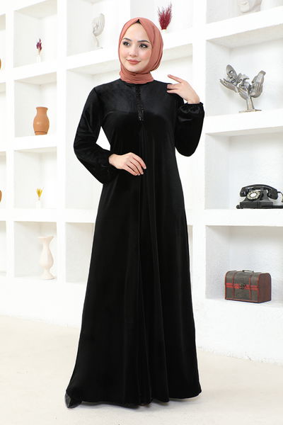 ASM - Velours Robe LM2635 Sombre Noir