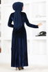 Velours Robe LM2653 Bleu marine - Thumbnail