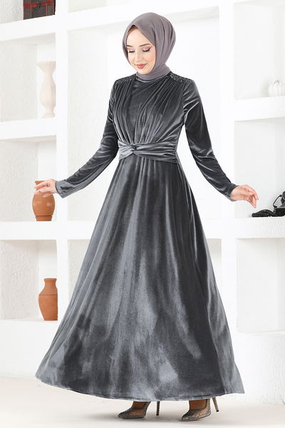 ASM - Velours Robe LM2653 Gris