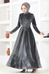 Velours Robe LM2653 Gris - Thumbnail