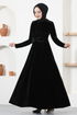 Velours Robe LM2653 Noir - Thumbnail