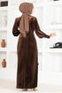 Velours Robe Marron LM2533 - Thumbnail