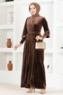 Velours Robe Marron LM2533 - Thumbnail