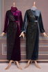 Velours Robe Violet ASM2536 - Thumbnail