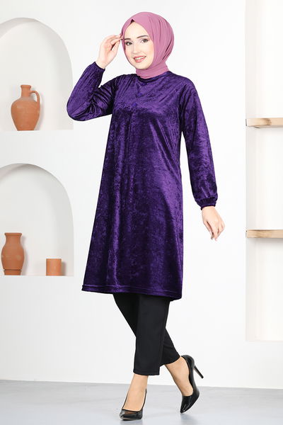 MSL - Velours Tunique Numéro de modèle: MSL12057 Violet