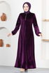 Velvet Dress ASM2635 Damson - Thumbnail