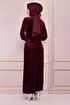 Velvet Dress Burgundy ASM2533 - Thumbnail