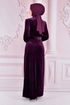 Velvet Dress Damson ASM2525 - Thumbnail