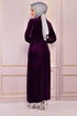 Velvet Dress Damson ASM2533 - Thumbnail