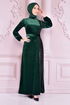 Velvet Dress Emerald ASM2525 - Thumbnail