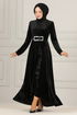 Velvet Evening dress ASM2634 Black - Thumbnail