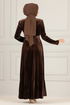 Velvet Evening dress ASM2634 Brown - Thumbnail