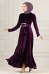 Velvet Evening dress ASM2634 Damson - Thumbnail