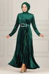 Velvet Evening dress ASM2634 Emerald - Thumbnail