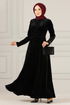 Velvet Evening dress ASM2640 Black - Thumbnail