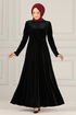 Velvet Evening dress ASM2640 Black - Thumbnail