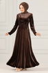 Velvet Evening dress ASM2640 Brown - Thumbnail