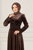 Velvet Evening dress ASM2640 Brown - Thumbnail