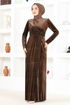 Velvet Evening dress Brown ASM2407 - Thumbnail