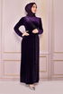 Velvet Evening dress Purple ASM2407 - Thumbnail