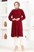 Velvet Tunic MSL12057 Burgundy - Thumbnail